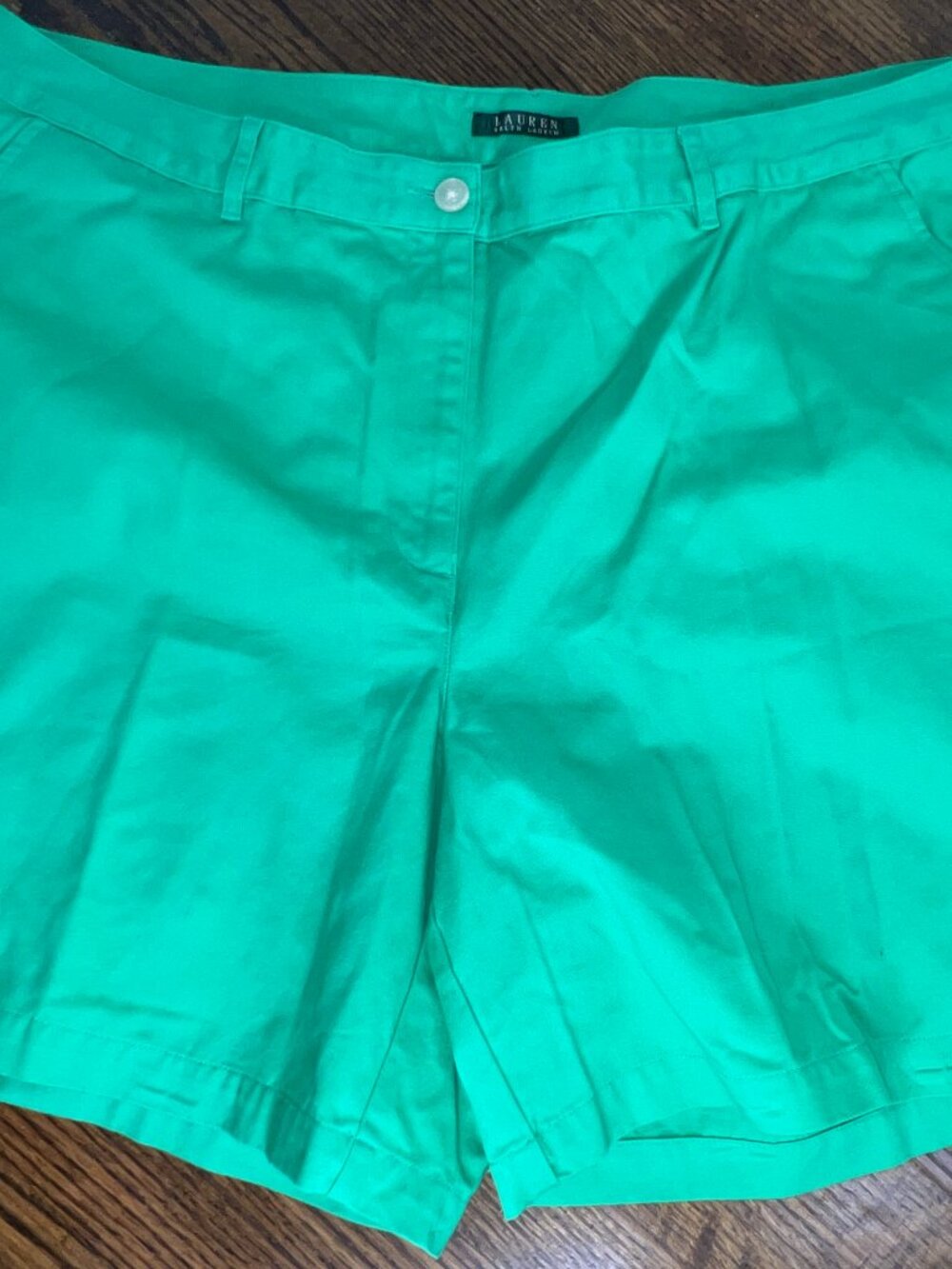 Lauren Ralph Lauren Shorts Womens 22W Green Cotton Coastal Classic